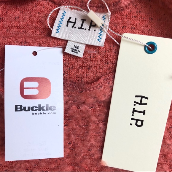 NWT H.I.P. Pink Rose Crop Sweater from Buckle - Picture 4 of 8